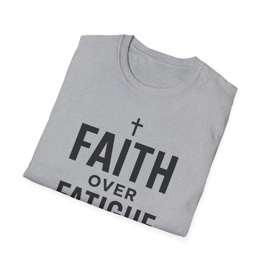 Faith Over Fatigue – Cross & Endurance Bold Tshirt