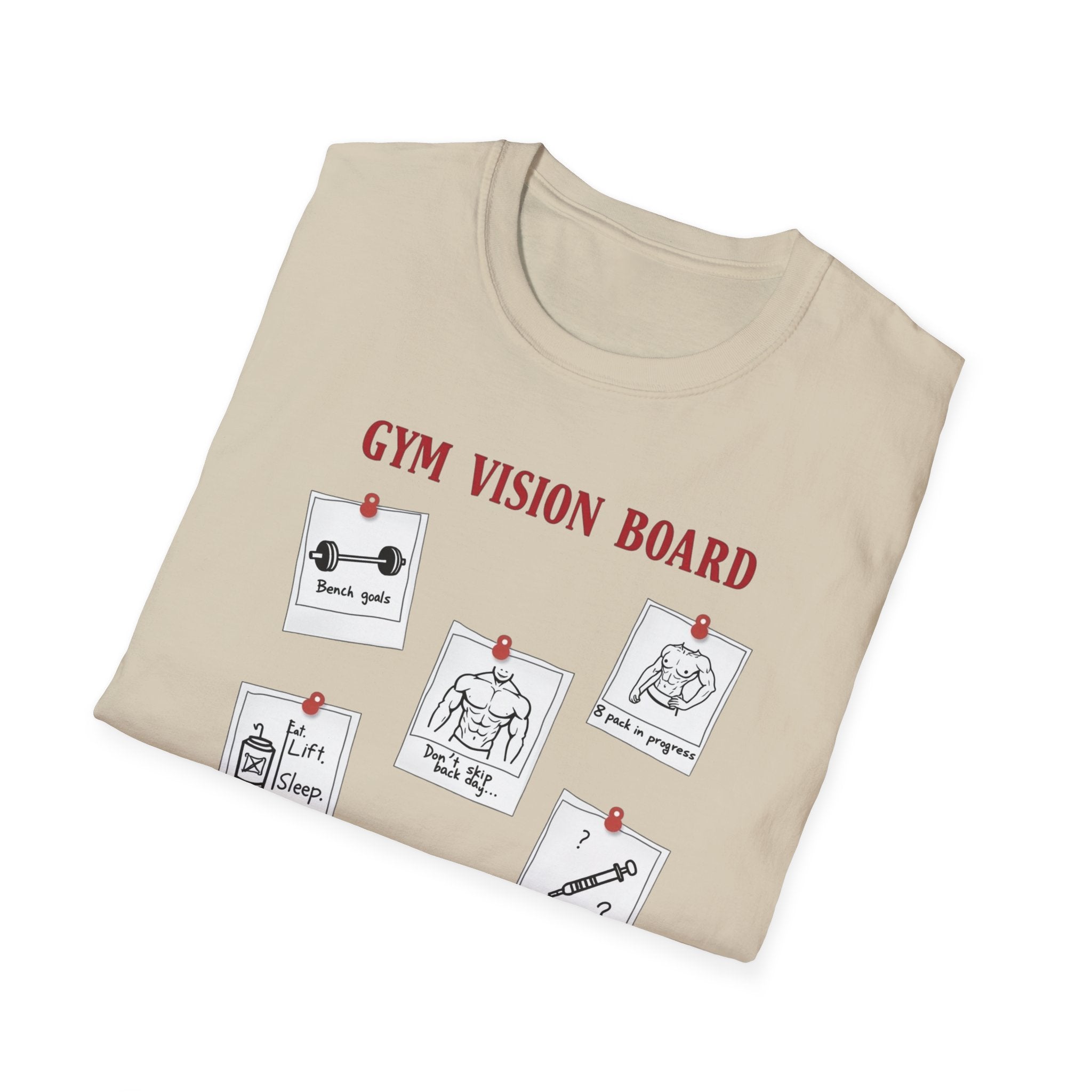 Gym Vision Board – Gains with a Side of Sarcasm T-Shirt