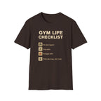 Gym Life Checklist – Satirical Edition T-Shirt