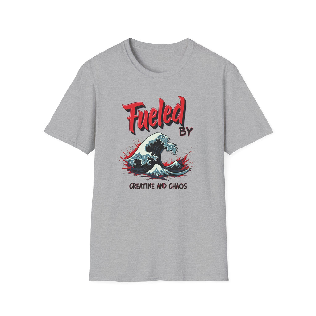 Fueled by Creatine and Chaos – Energy Wave Edition T-Shirt
