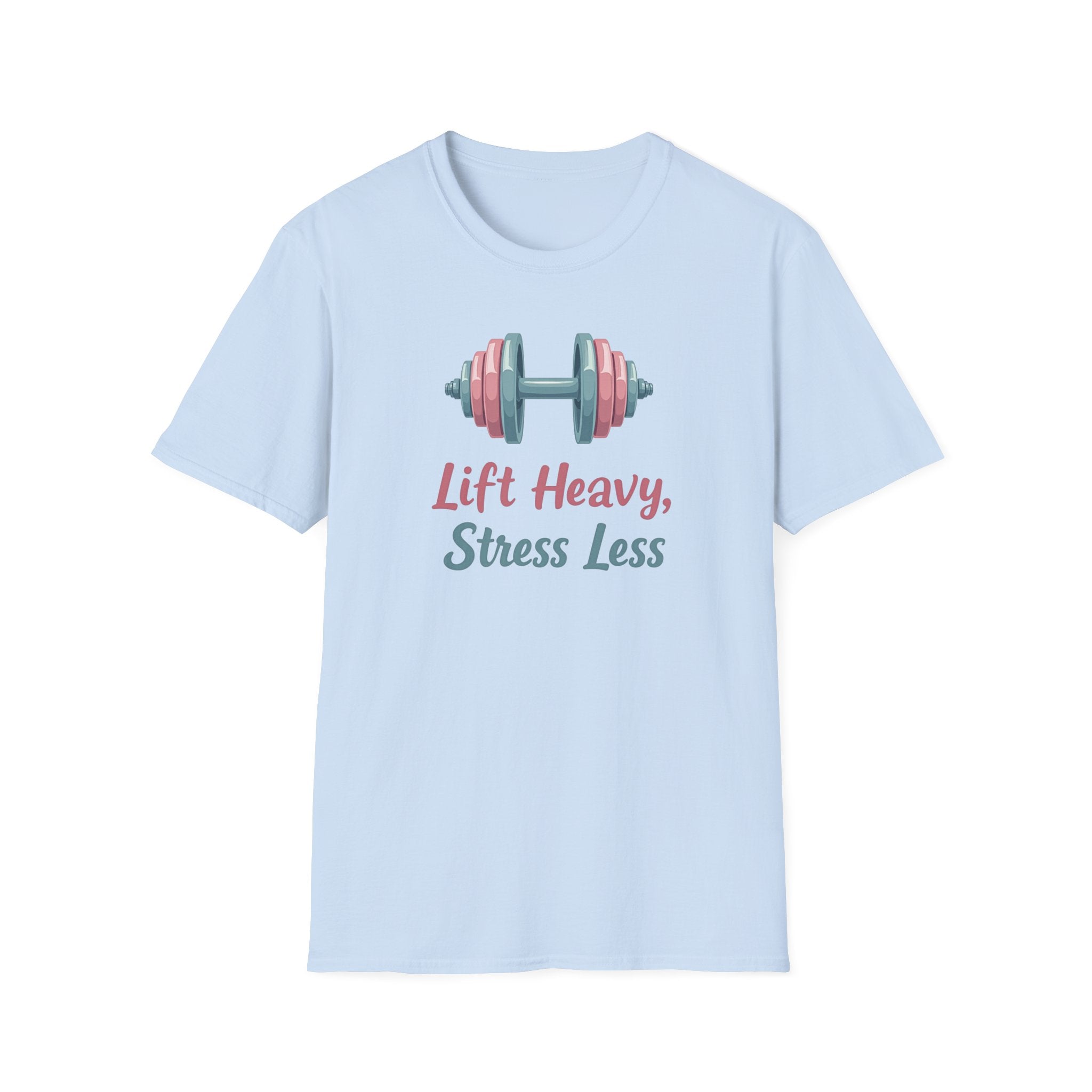 Lift Heavy, Stress Less – Barbell Bliss Edition T-Shirt