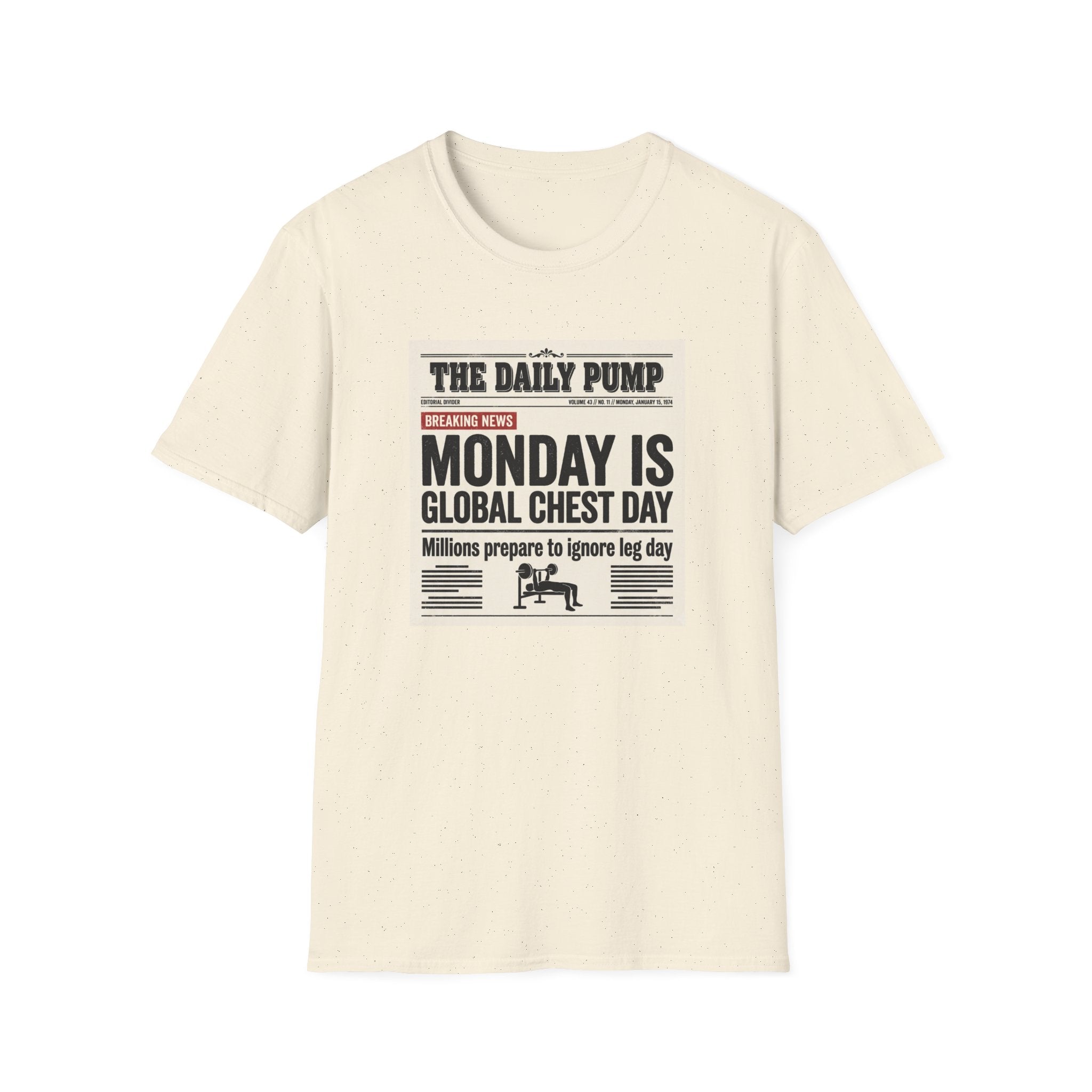 Monday is Global chest day - News style T-Shirt