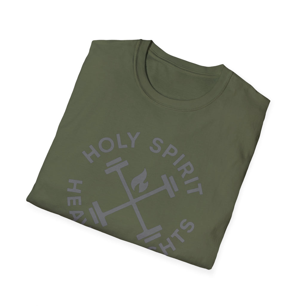 Holy Spirit. Heavy Weights. – Crossed Barbells Emblem Tshirt