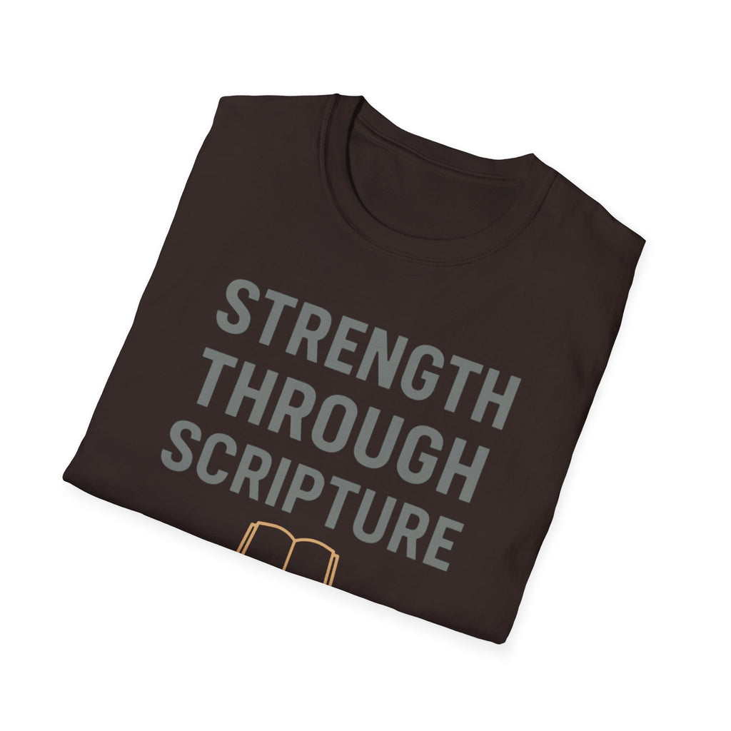 Strength Through Scripture – Bold Faith & Fitness Statement Tshirt