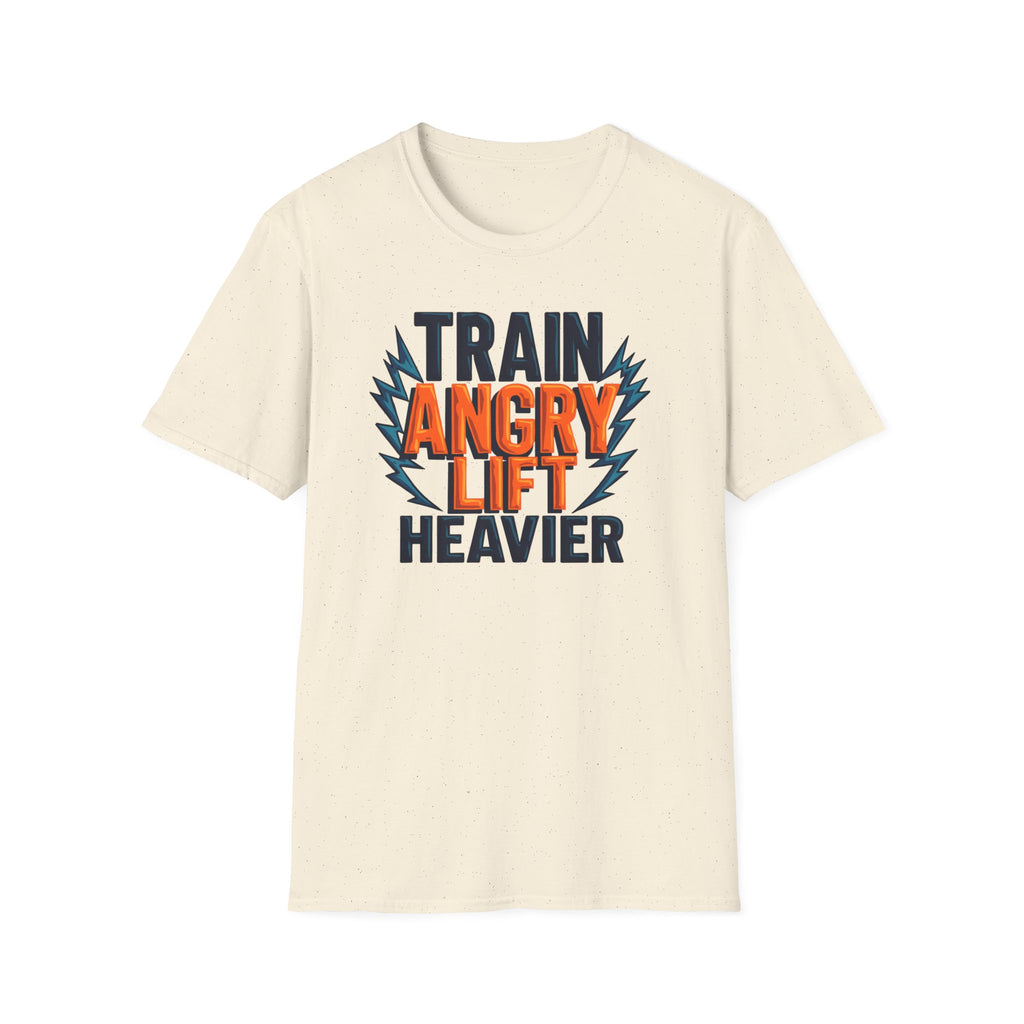 Train Angry, Lift Heavier typo T-Shirt