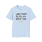 Strength Through Scripture – Bold Faith & Fitness Statement Tshirt