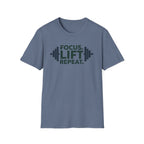 Lift Strong – Focus. Lift. Repeat. T-Shirt