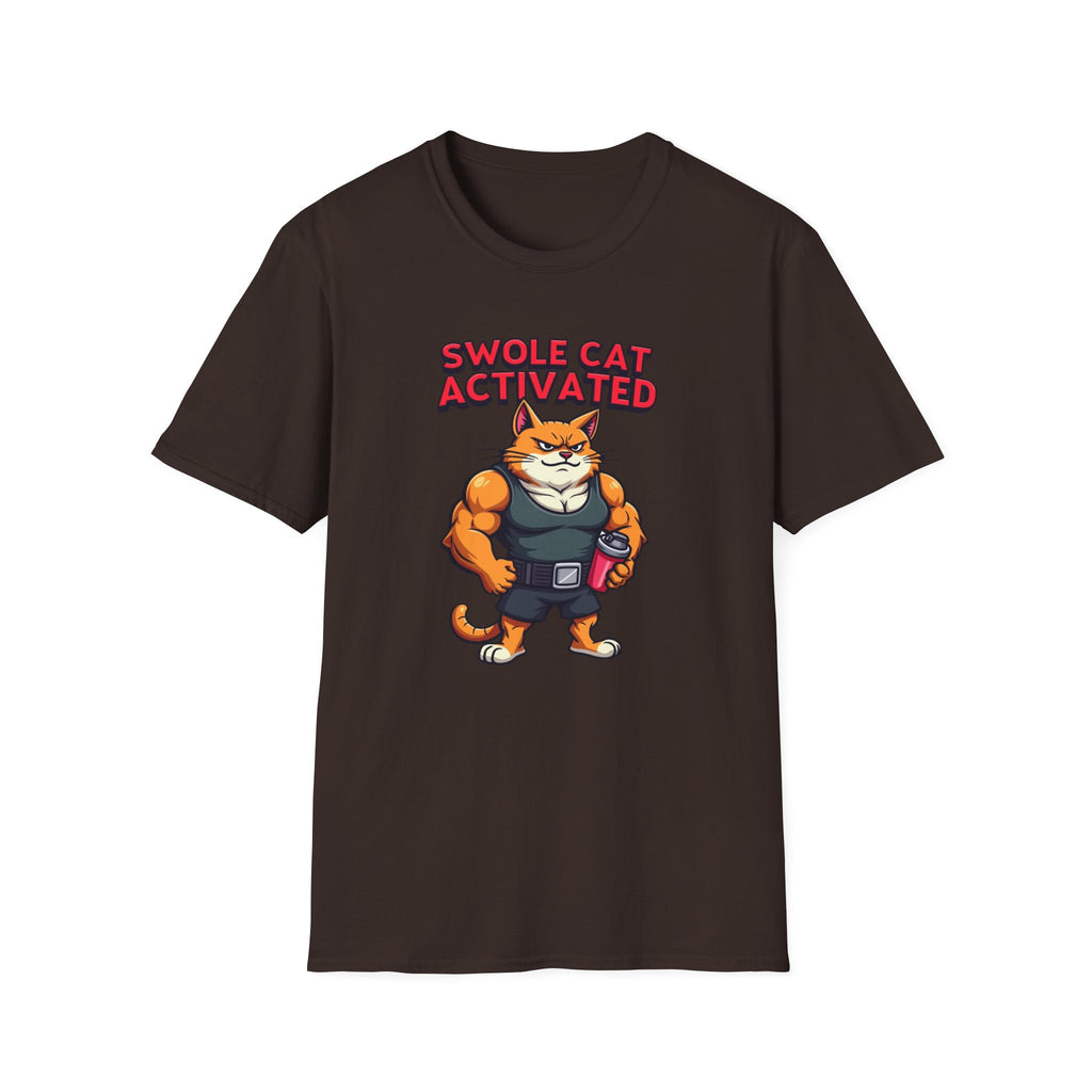 Swole Cat Activated – Pre-Workout Pouncer Edition T-Shirt