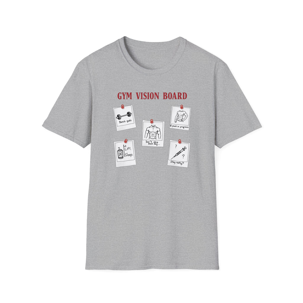 Gym Vision Board – Gains with a Side of Sarcasm T-Shirt