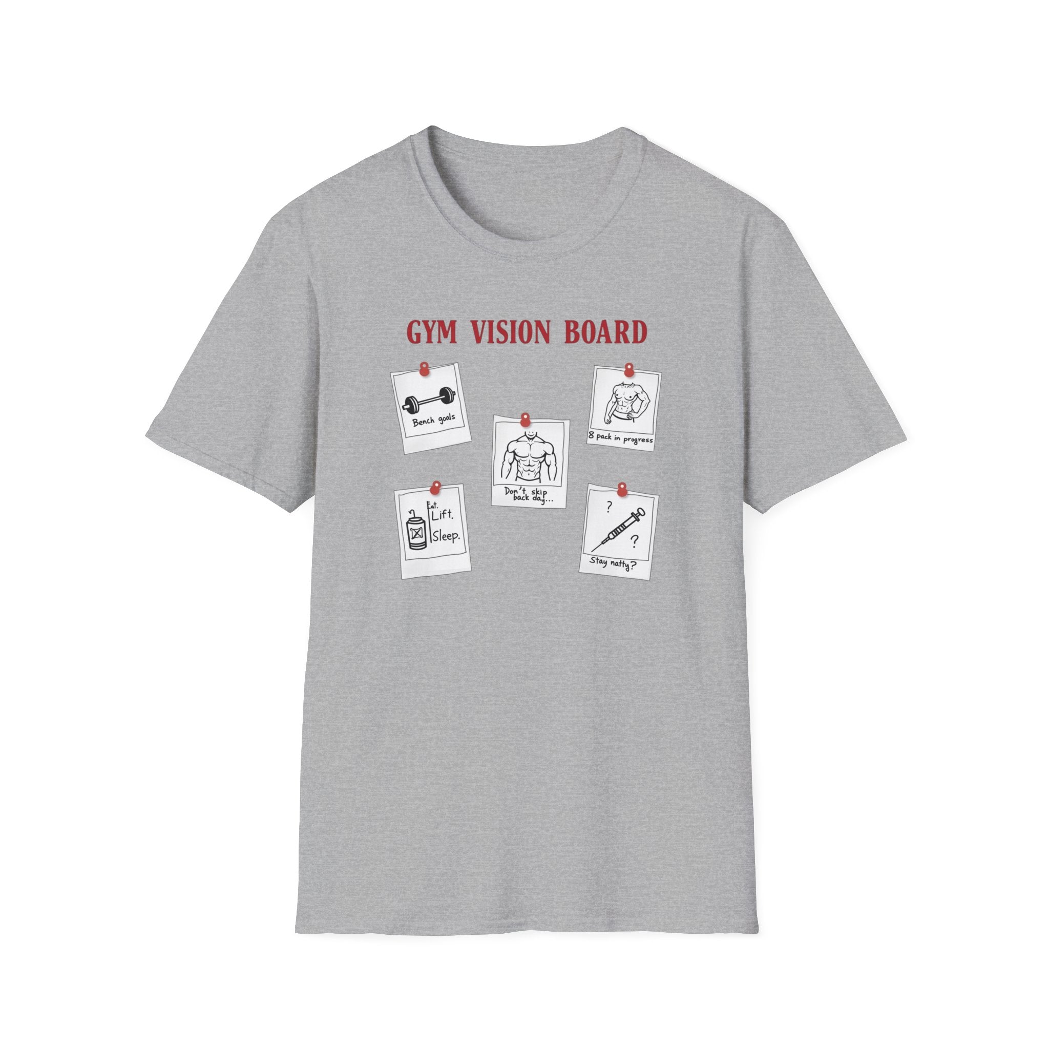 Gym Vision Board – Gains with a Side of Sarcasm T-Shirt