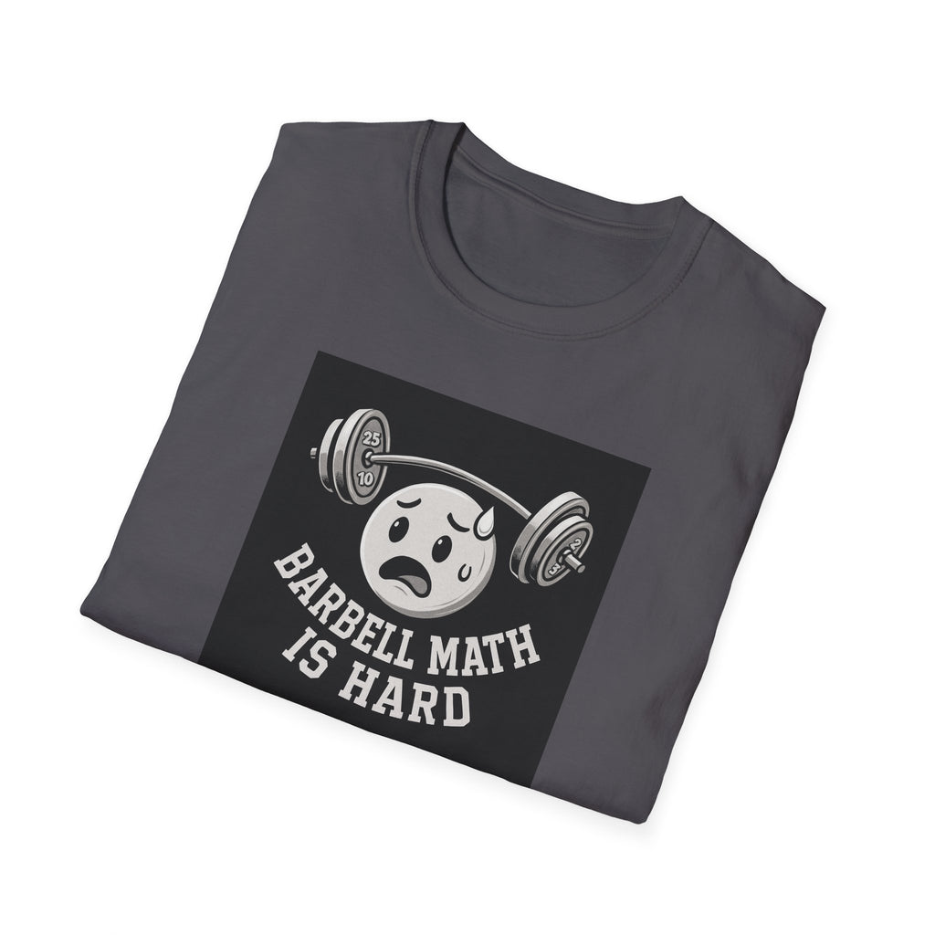 Barbell Math Is Hard – Confused Emoji Gym Tee T-Shirt
