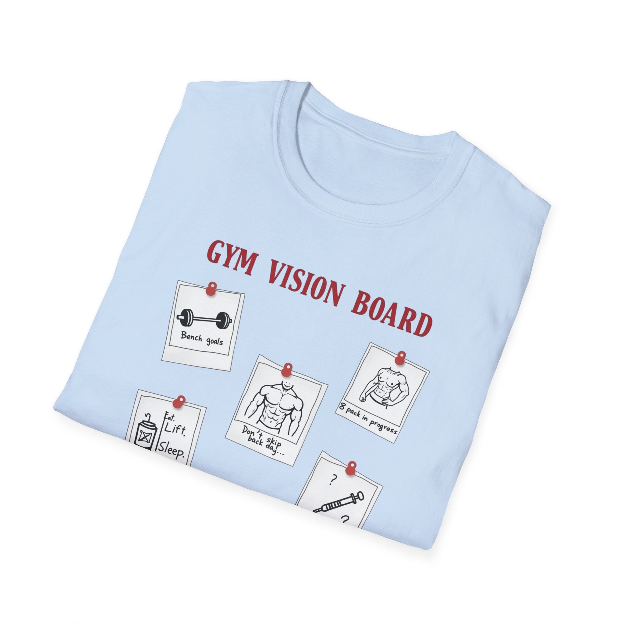Gym Vision Board – Gains with a Side of Sarcasm T-Shirt