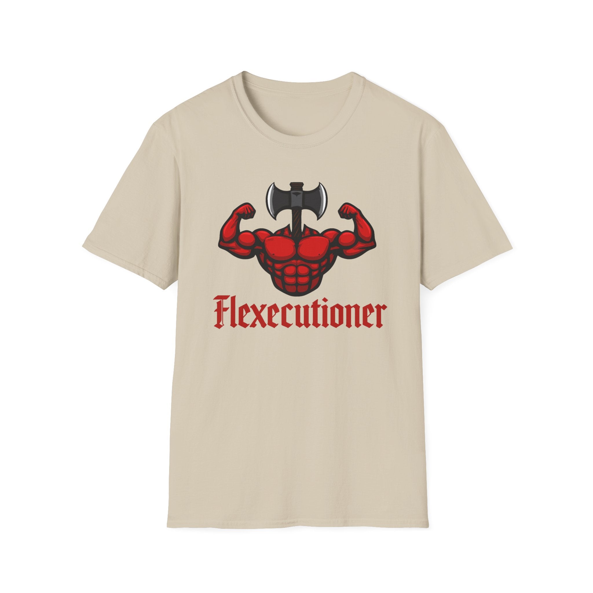 Flexecutioner – Muscular Axe Warrior Emblem T-Shirt