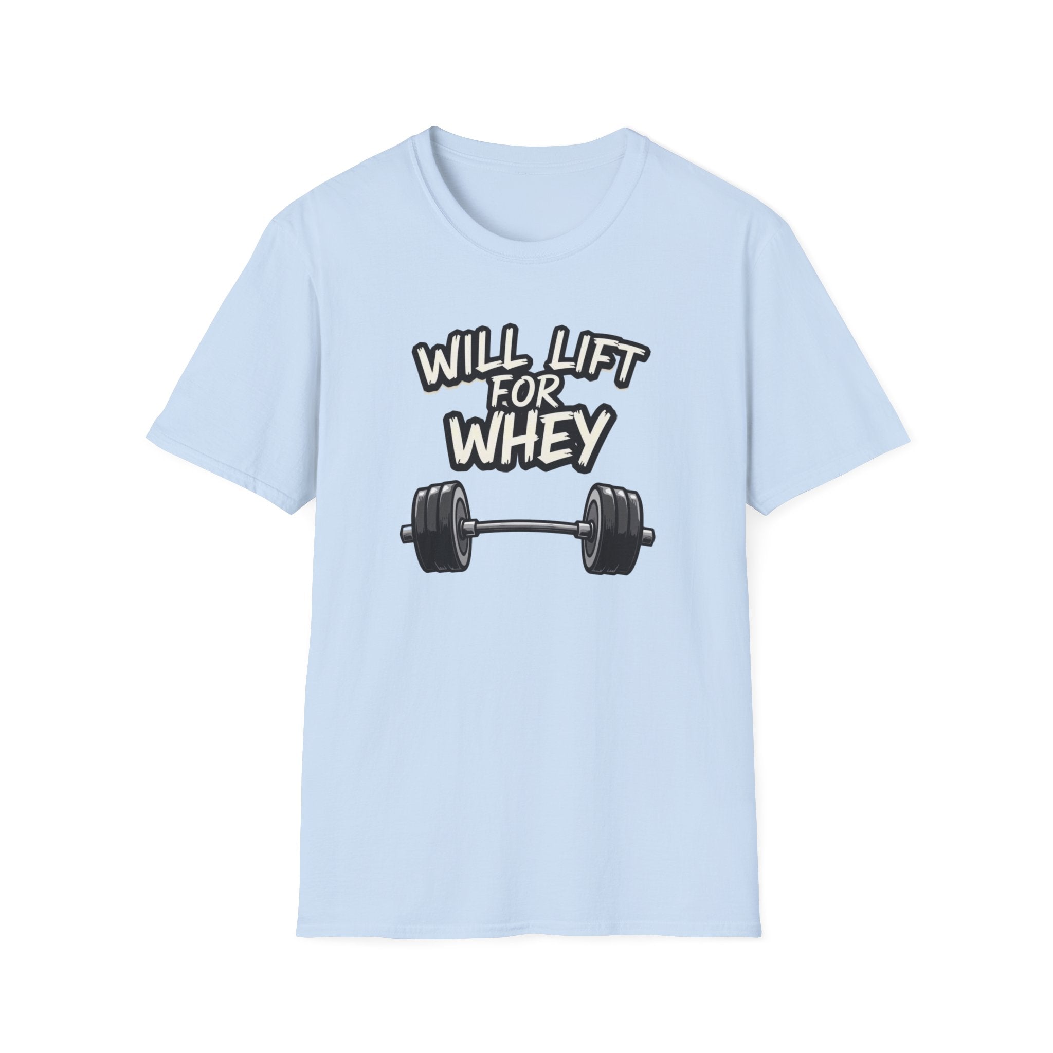 Will Lift for Whey – Monochrome Barbell Edition T-Shirt