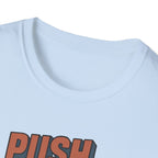 Push Limits. Pull Greatness. — Vertical Retro Stack Edition T-Shirt