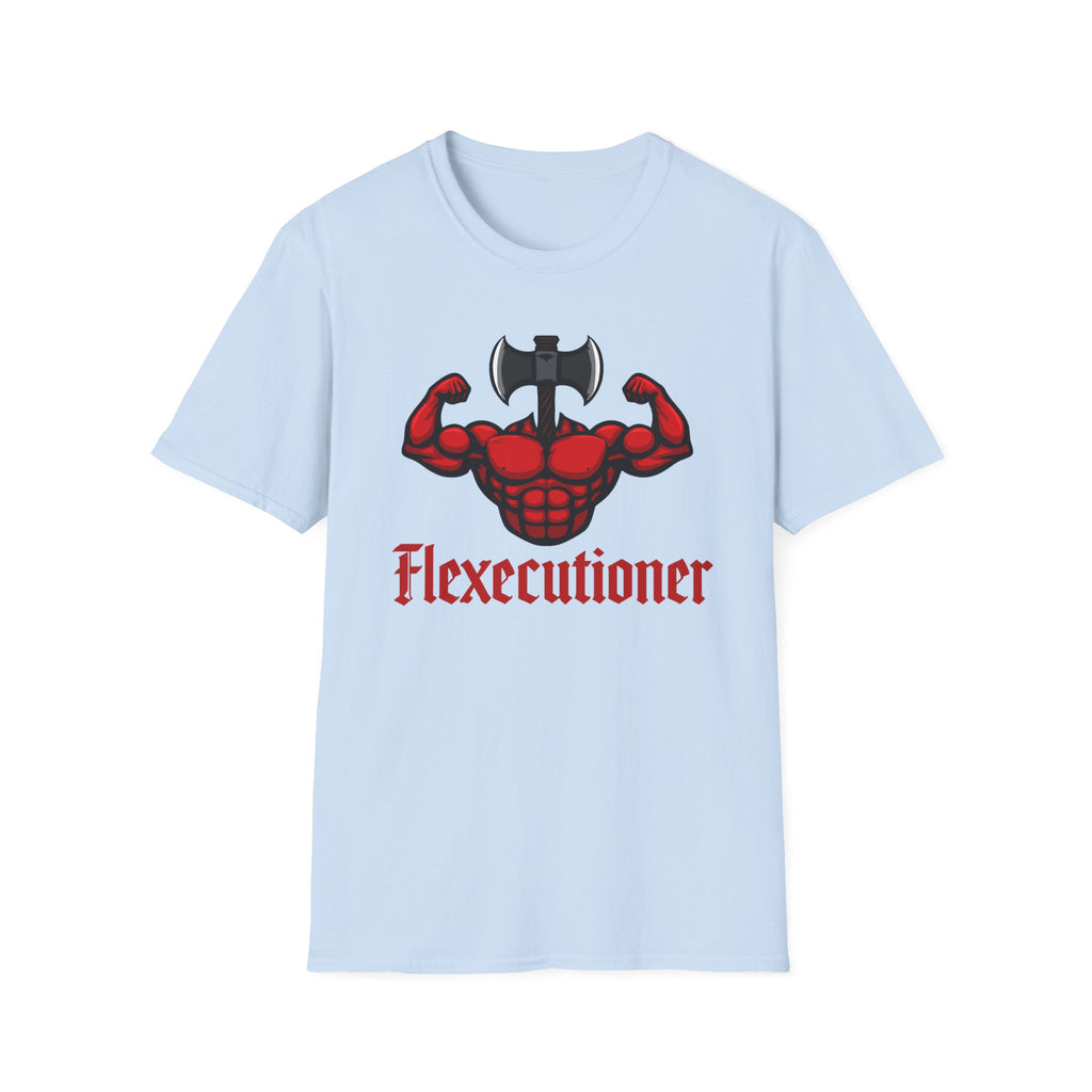 Flexecutioner – Muscular Axe Warrior Emblem T-Shirt