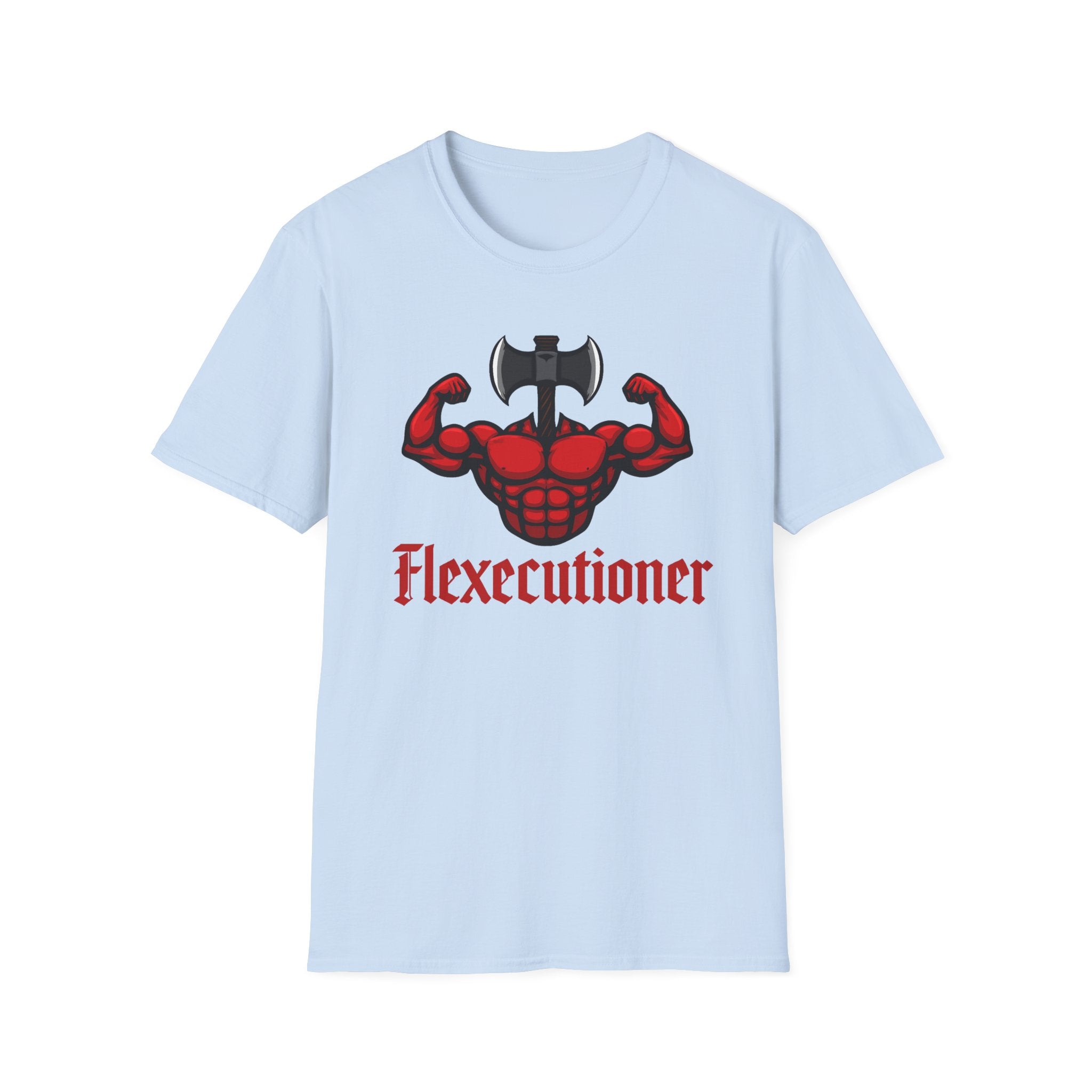 Flexecutioner – Muscular Axe Warrior Emblem T-Shirt