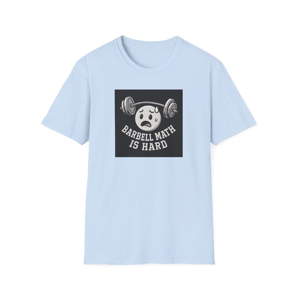 Barbell Math Is Hard – Confused Emoji Gym Tee T-Shirt