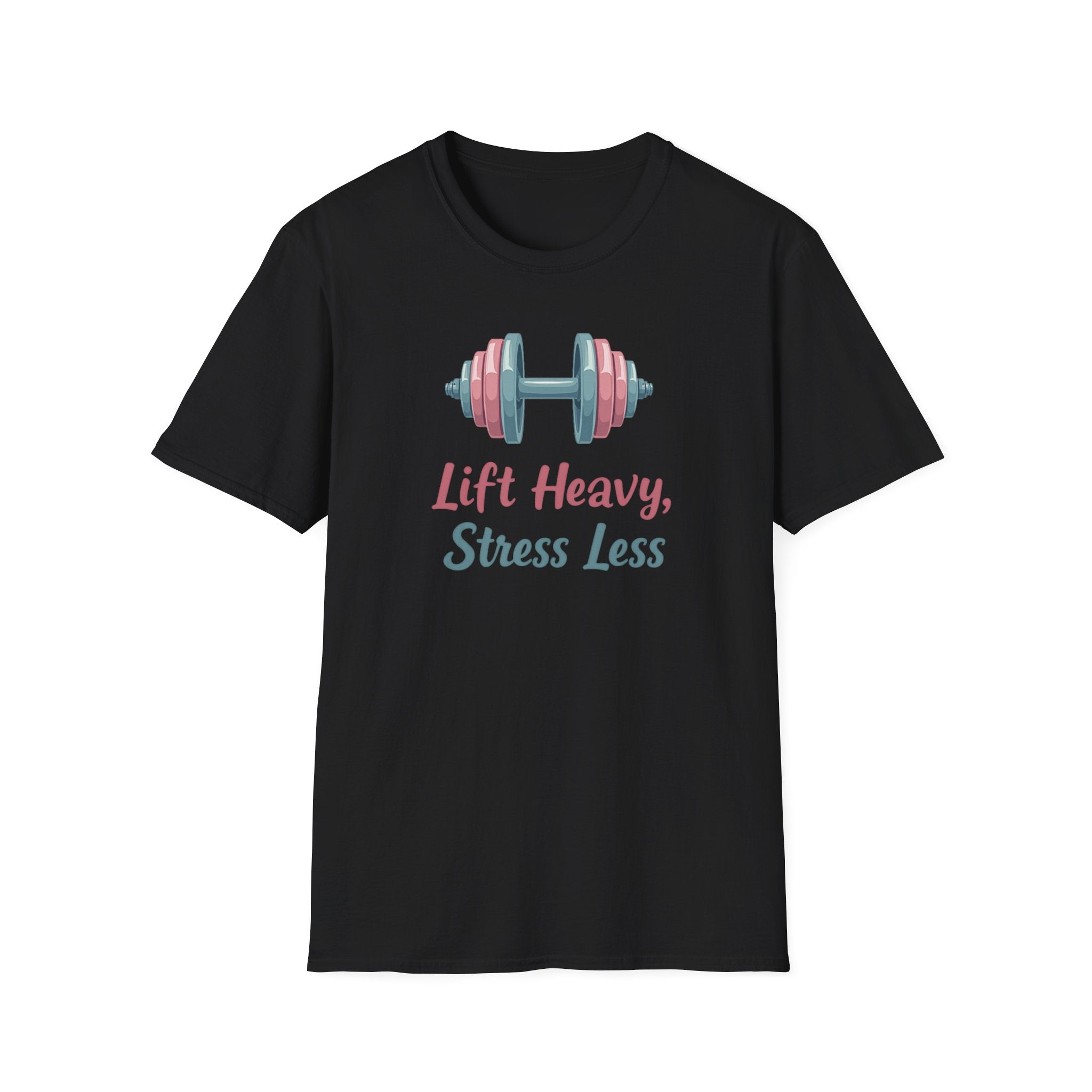 Lift Heavy, Stress Less – Barbell Bliss Edition T-Shirt