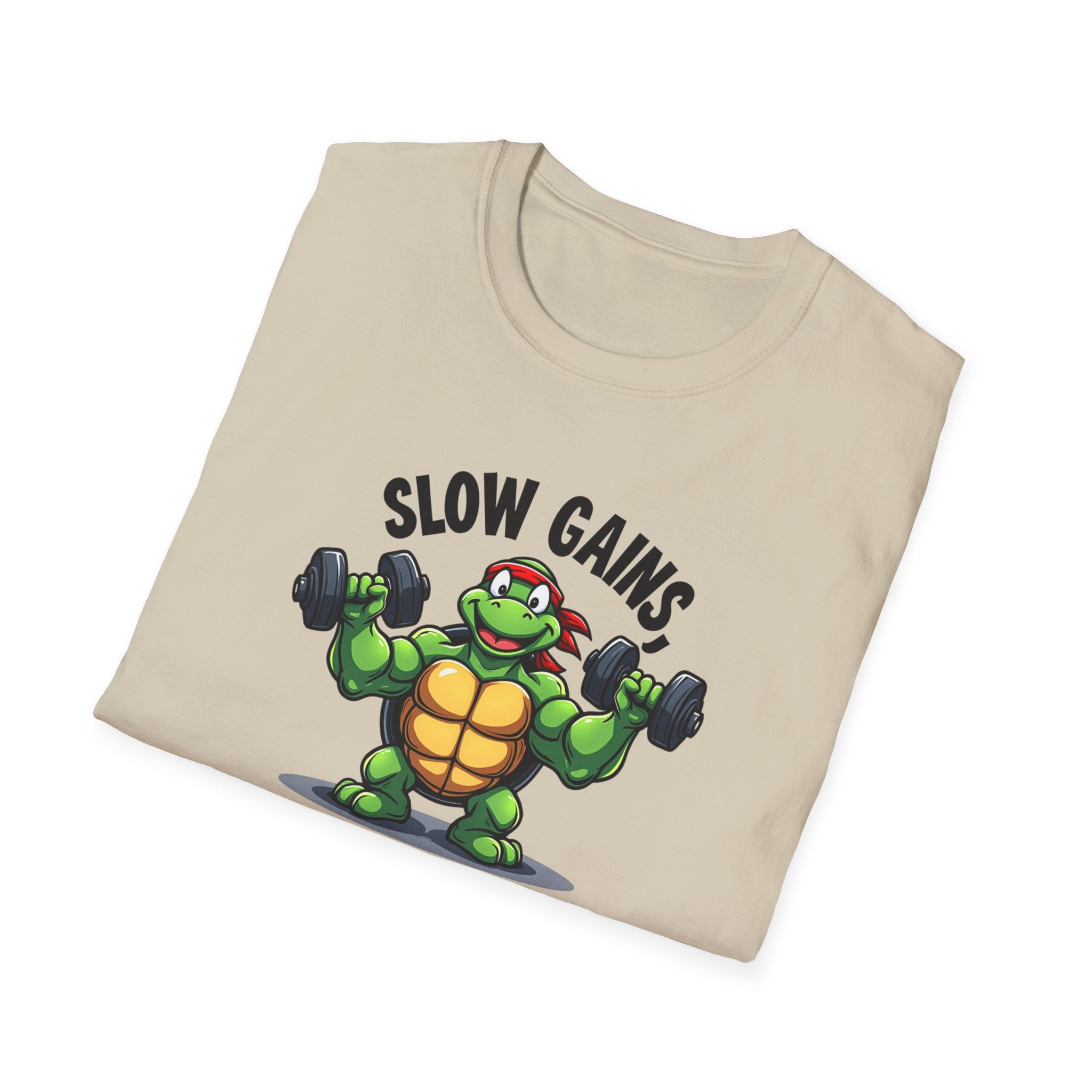 Slow Gains, Big Results – Turtle Power Edition T-Shirt