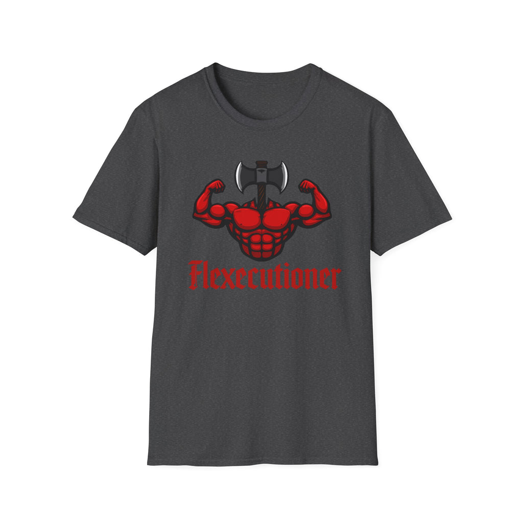 Flexecutioner – Muscular Axe Warrior Emblem T-Shirt