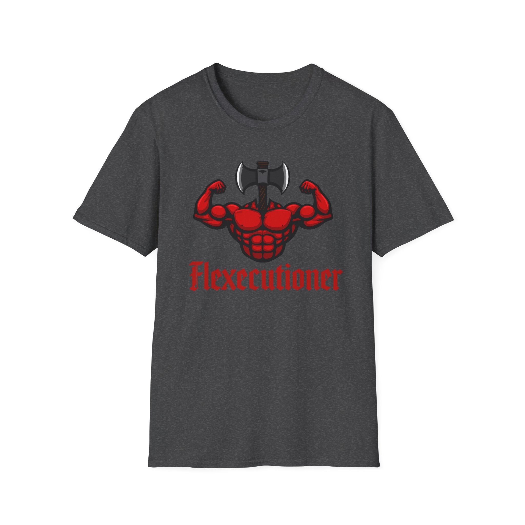 Flexecutioner – Muscular Axe Warrior Emblem T-Shirt