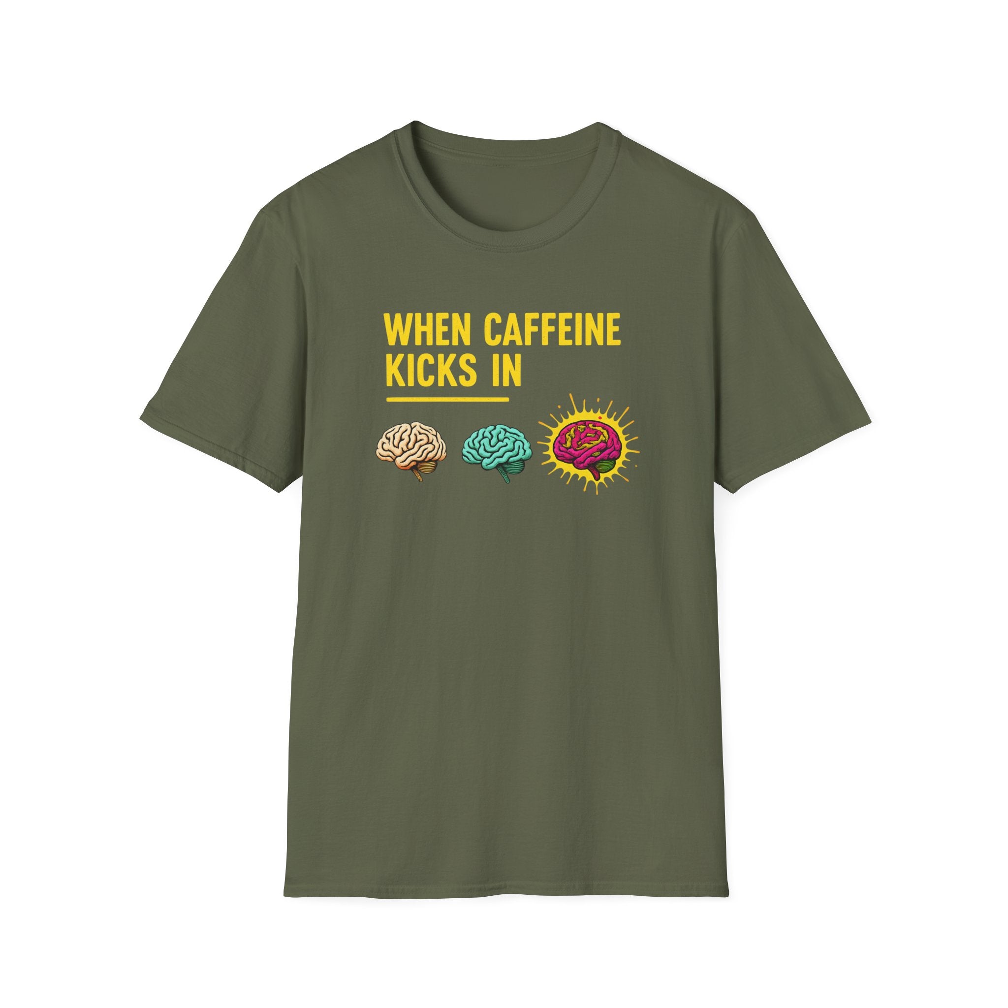 When Caffeine Kicks In – Comic Pop Brain Burst T-Shirt