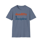 Deadlifts & Discipline – Bold Gym Typography T-Shirt