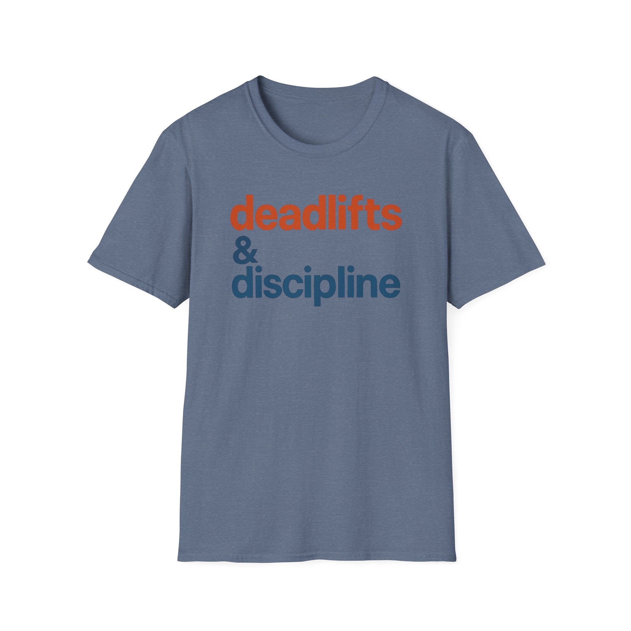 Deadlifts & Discipline – Bold Gym Typography T-Shirt