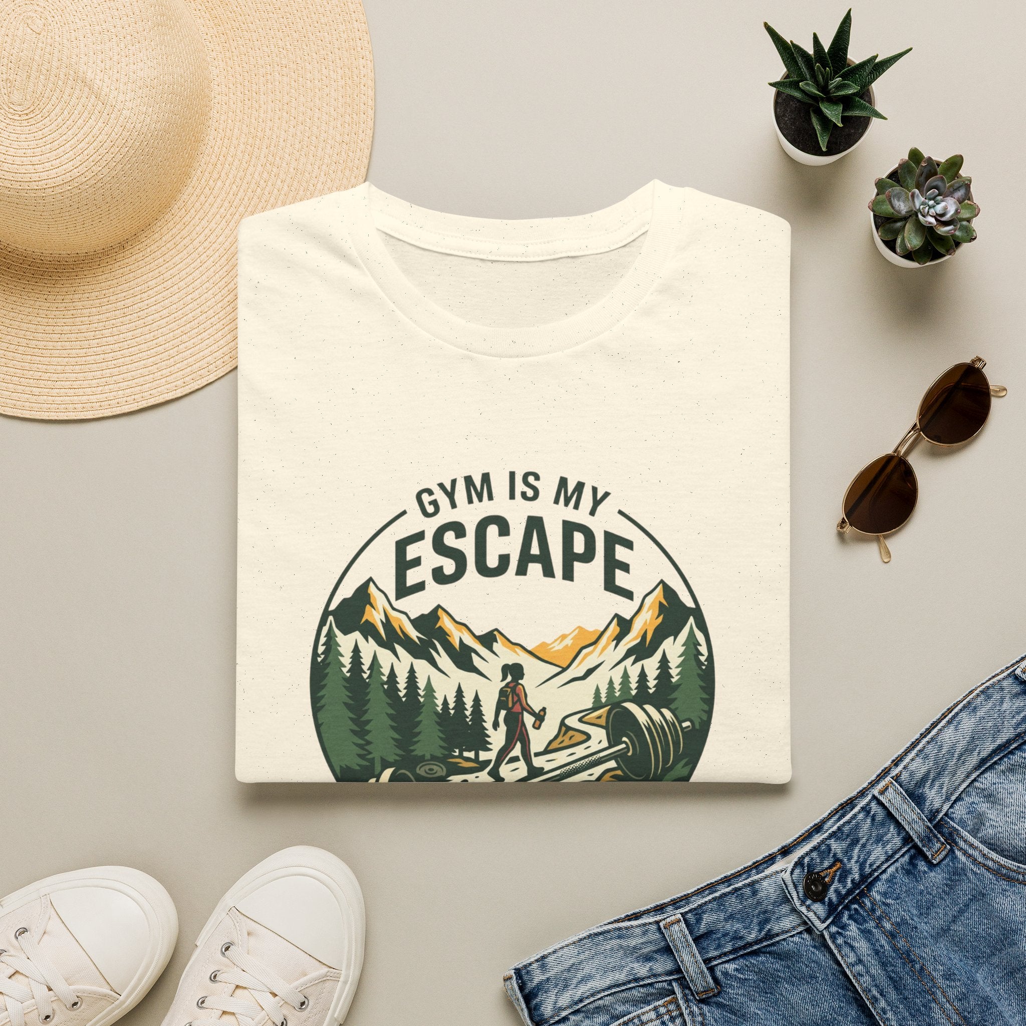 Gym is my escape - Adventure style T-Shirt