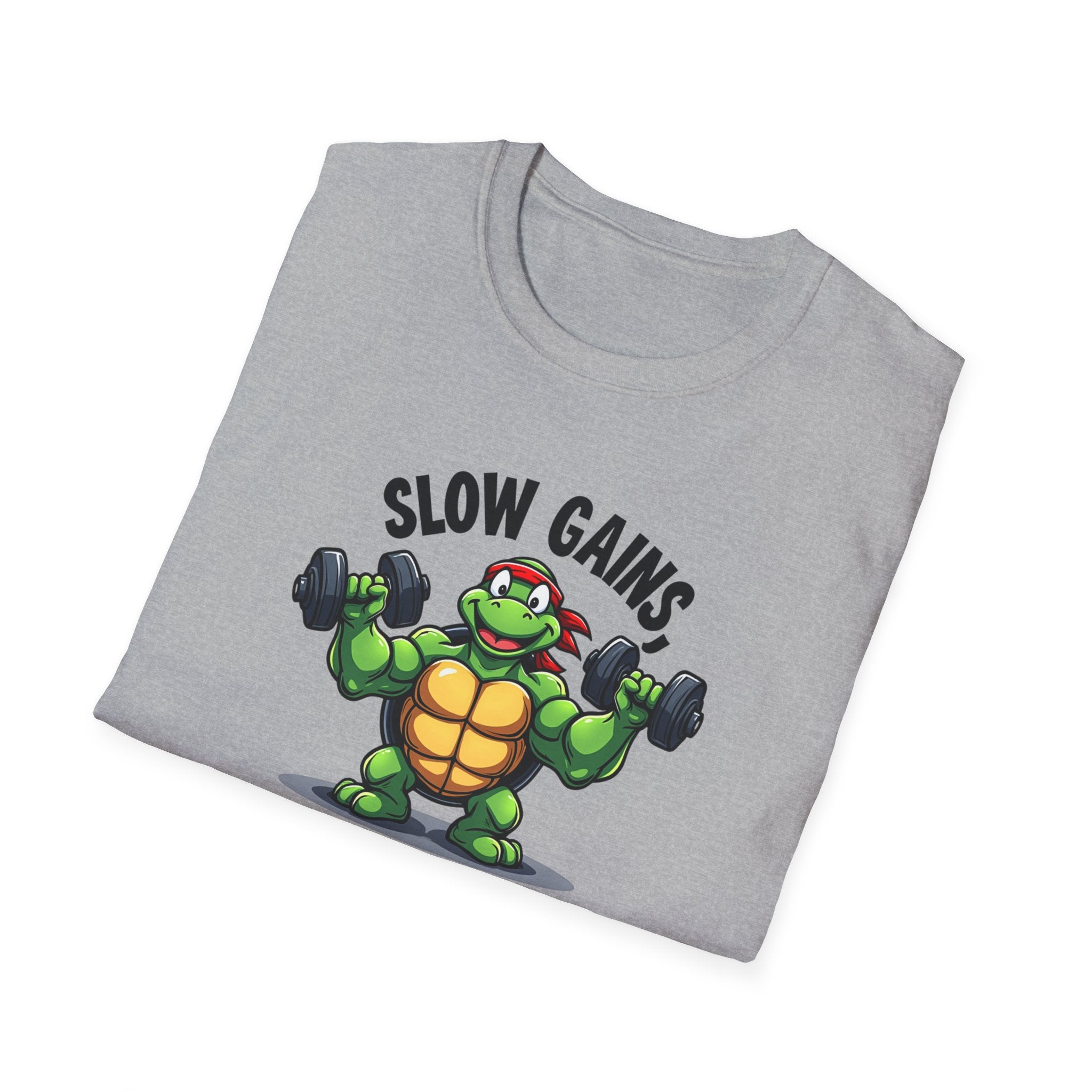 Slow Gains, Big Results – Turtle Power Edition T-Shirt
