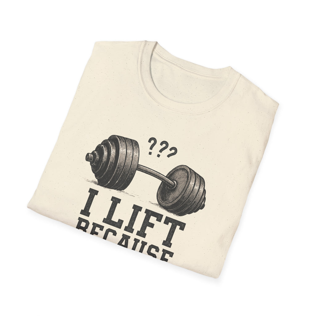 I Lift Because I Can’t Count That High – Heavy Barbell Edition T-Shirt