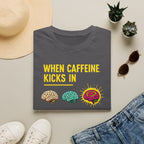 When Caffeine Kicks In Dark edition – Comic Pop Brain Burst T-Shirt