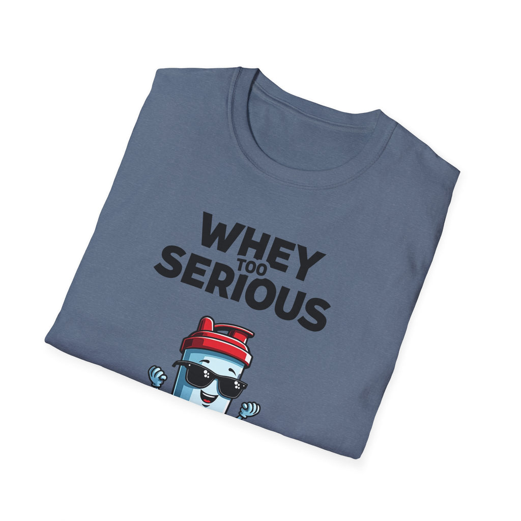Whey Too Serious – Cartoon Shaker Edition T-Shirt