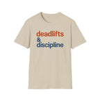 Deadlifts & Discipline – Bold Gym Typography T-Shirt