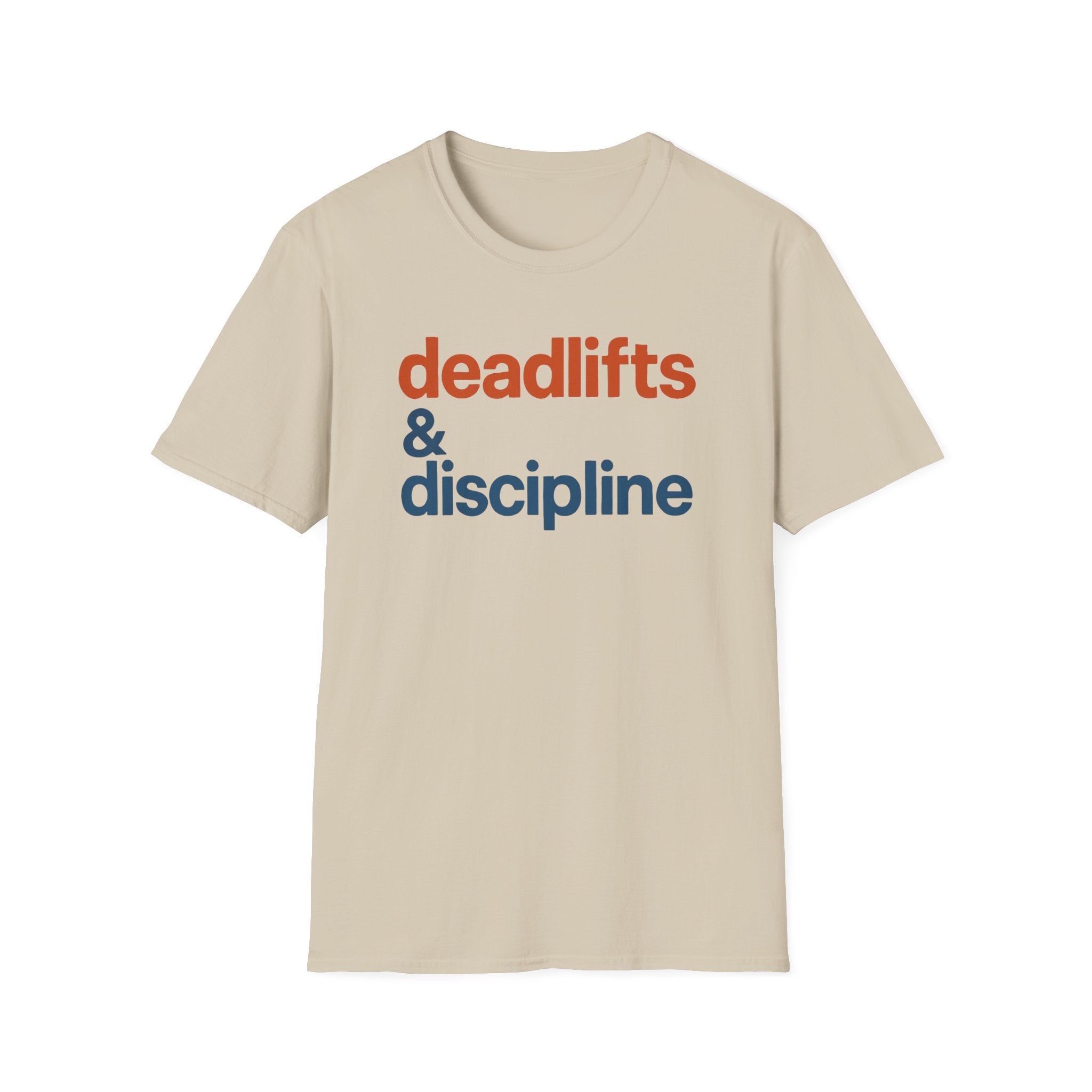 Deadlifts & Discipline – Bold Gym Typography T-Shirt