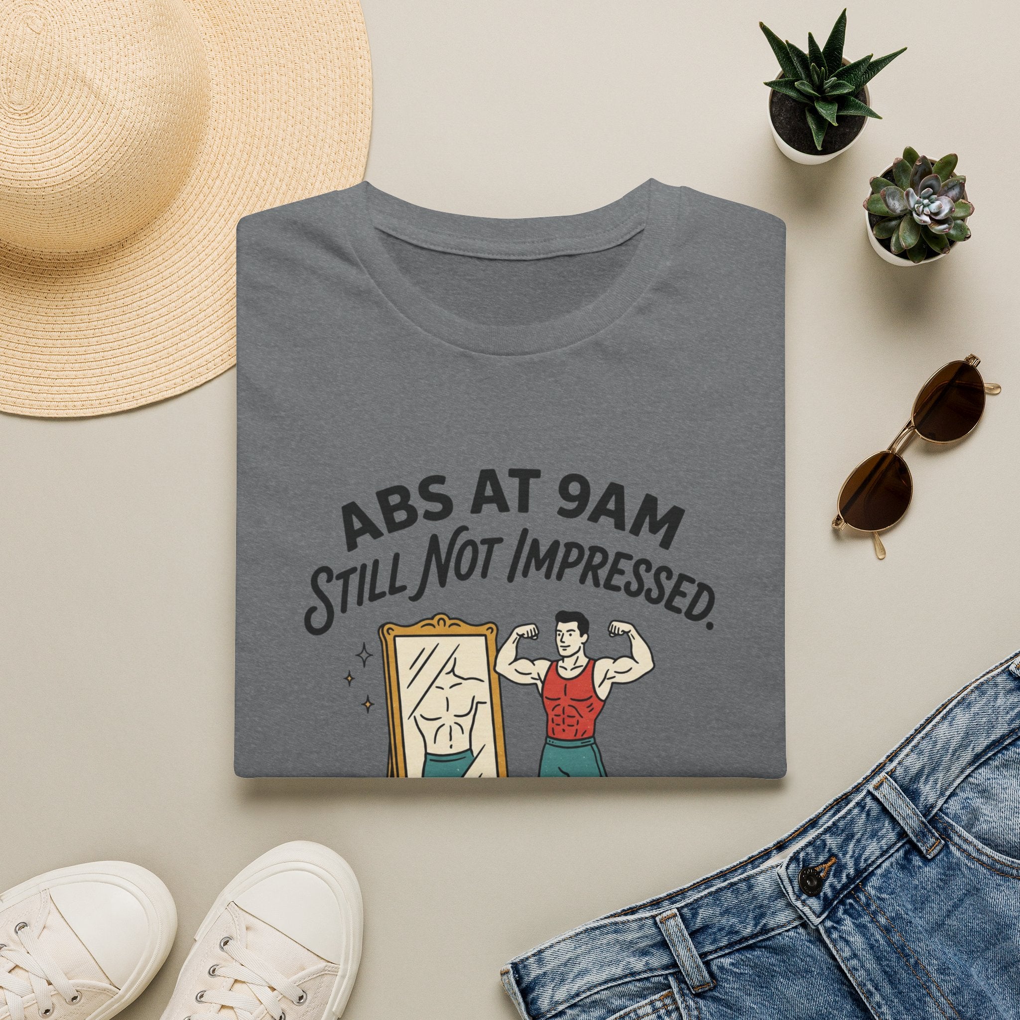 Abs at 9AM, still not impressed T-Shirt