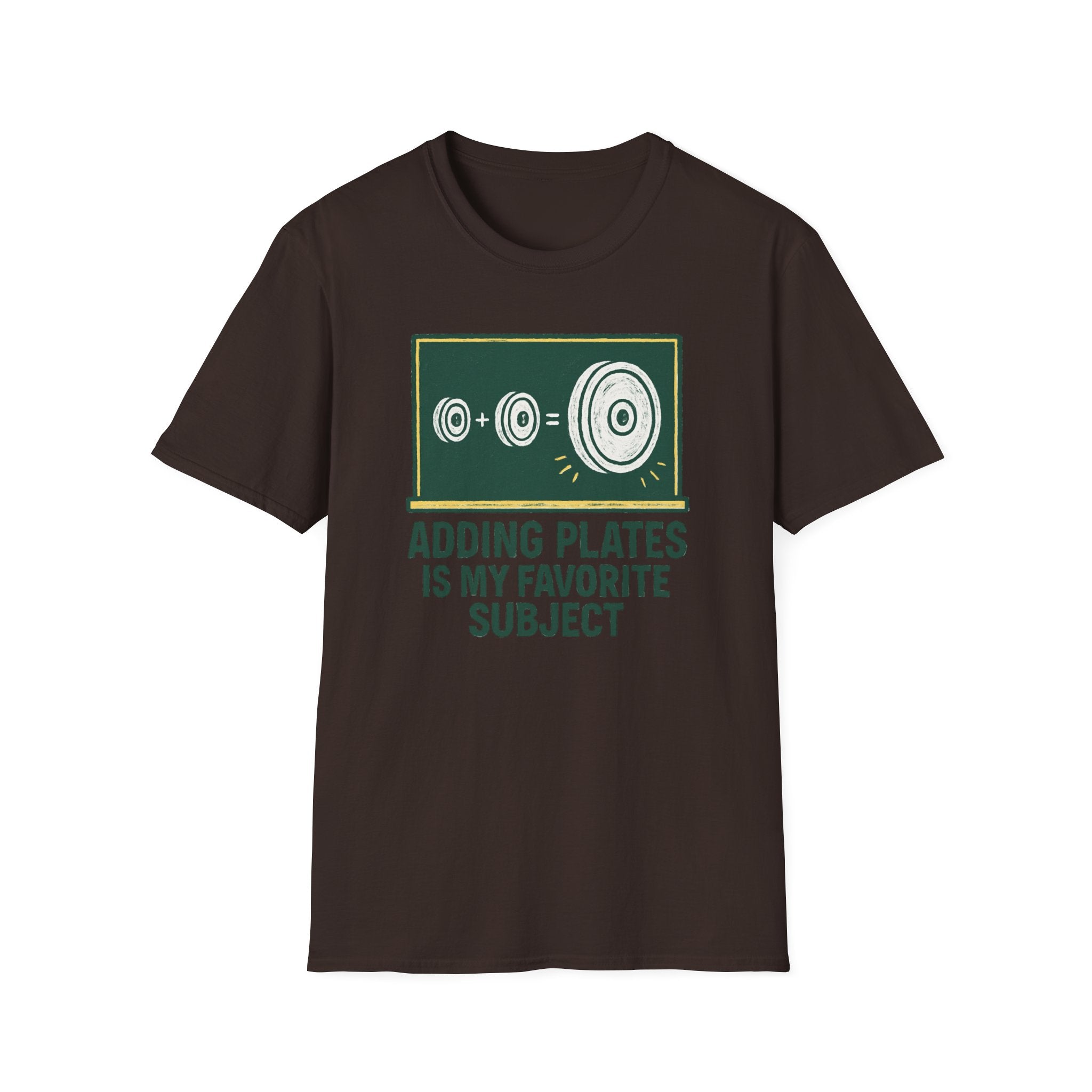 Adding Plates Is My Favorite Subject – Chalkboard Gym Edition Tshirt