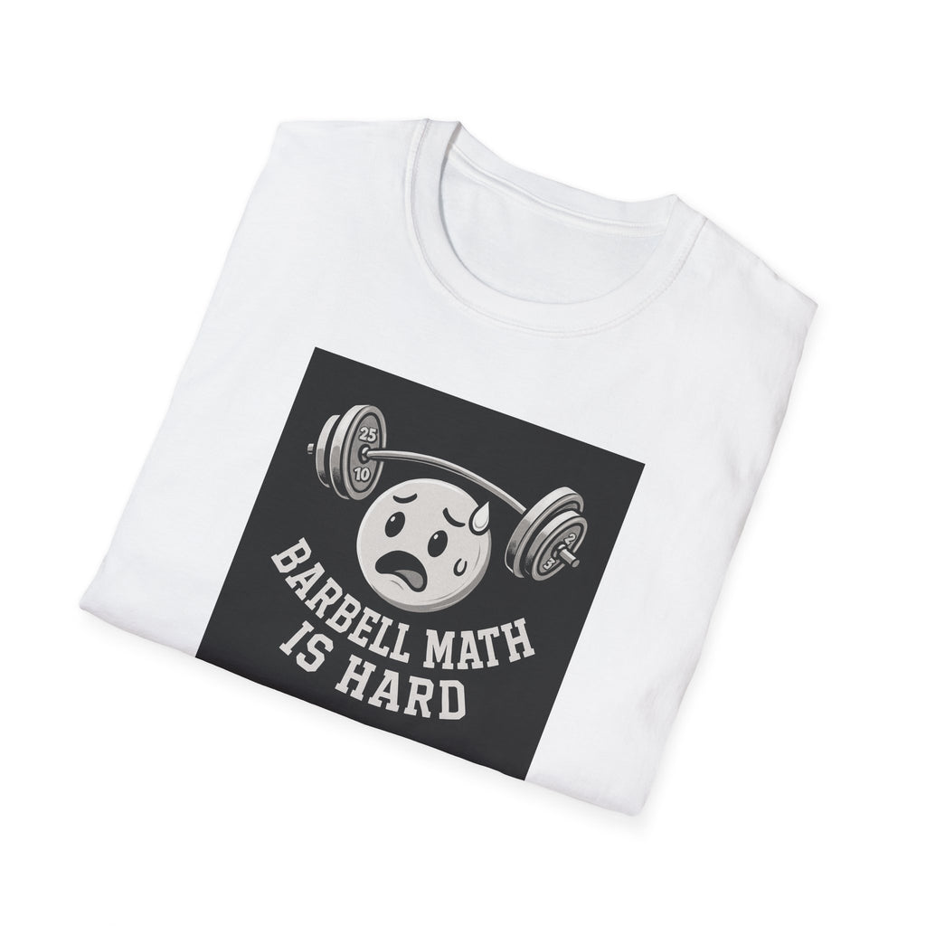 Barbell Math Is Hard – Confused Emoji Gym Tee T-Shirt