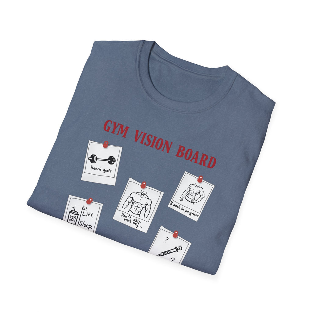 Gym Vision Board – Gains with a Side of Sarcasm T-Shirt