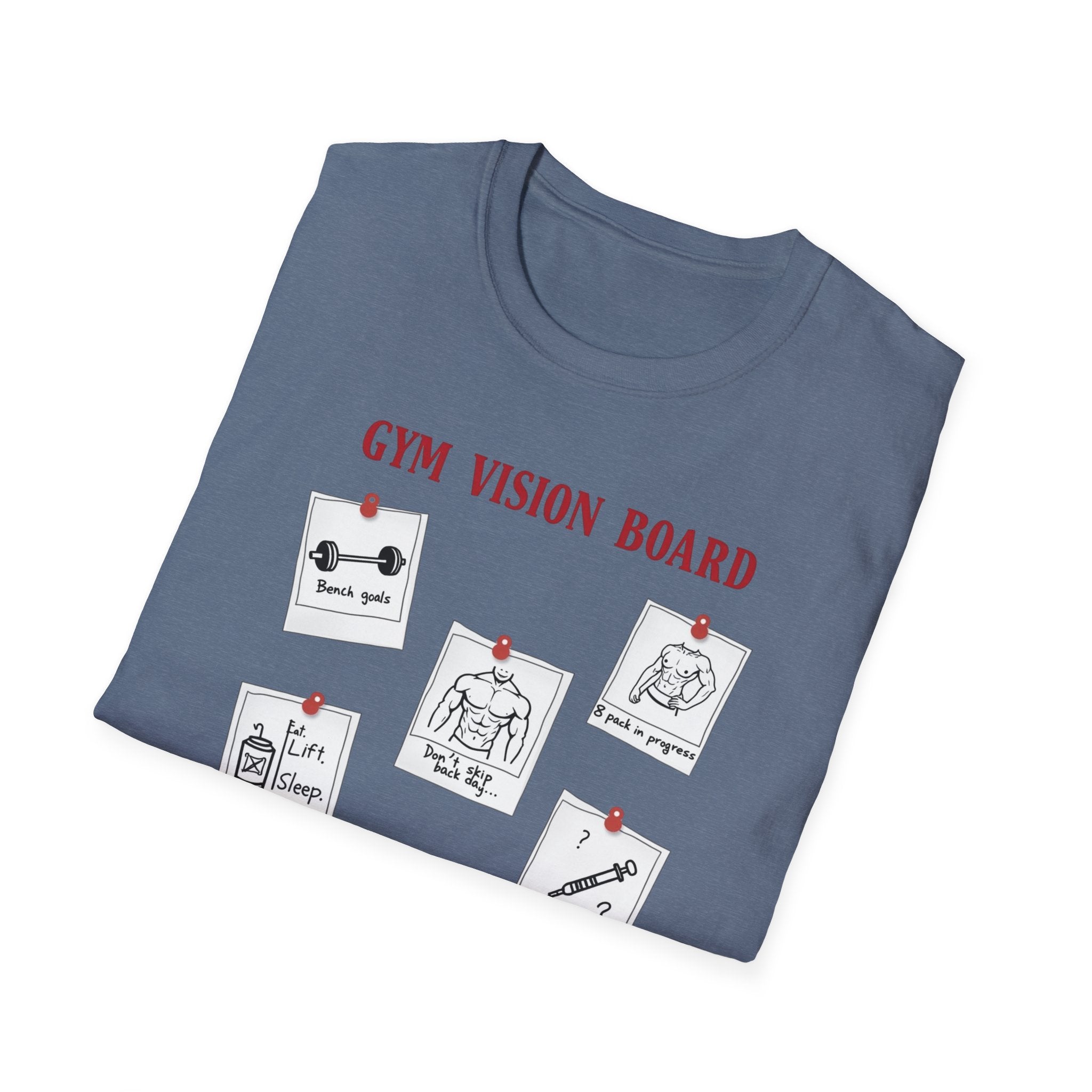 Gym Vision Board – Gains with a Side of Sarcasm T-Shirt