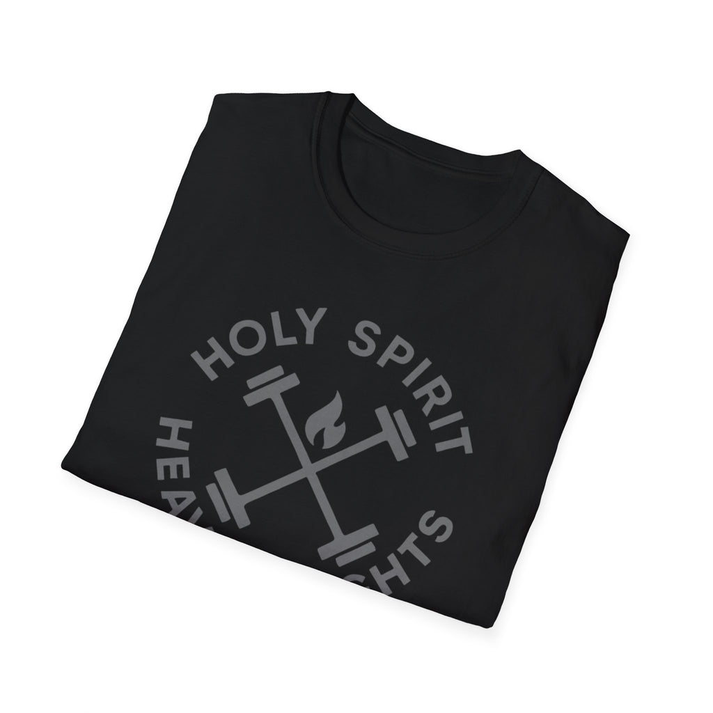 Holy Spirit. Heavy Weights. – Crossed Barbells Emblem Tshirt