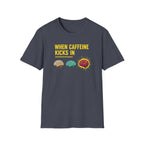 When Caffeine Kicks In Dark edition – Comic Pop Brain Burst T-Shirt
