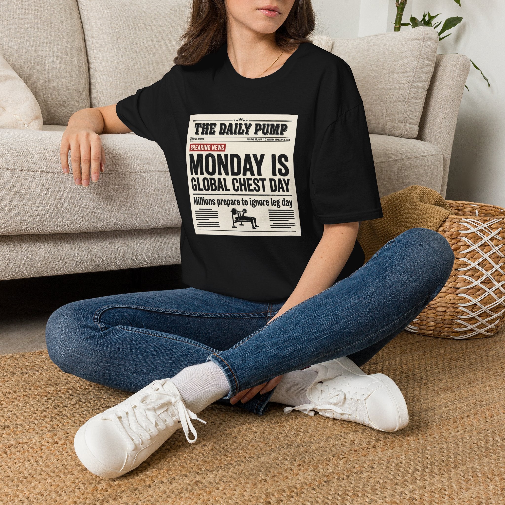 Monday is Global chest day - News style T-Shirt