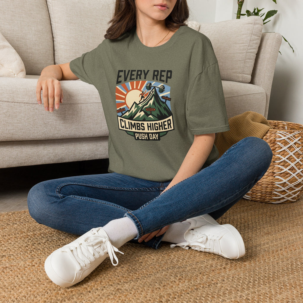 Every rep climbs higher - Push day T-Shirt