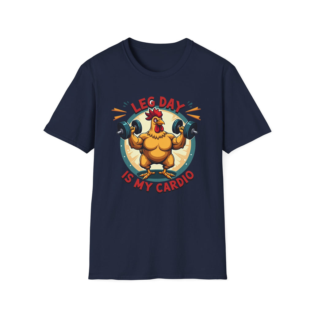 Leg Day Is My Cardio (Muscle Chicken Edition) T-Shirt