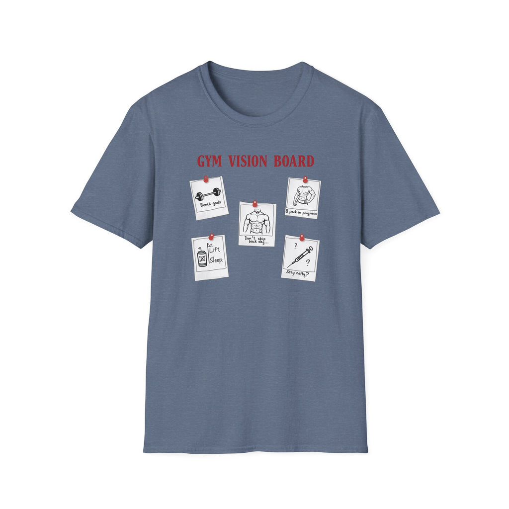 Gym Vision Board – Gains with a Side of Sarcasm T-Shirt