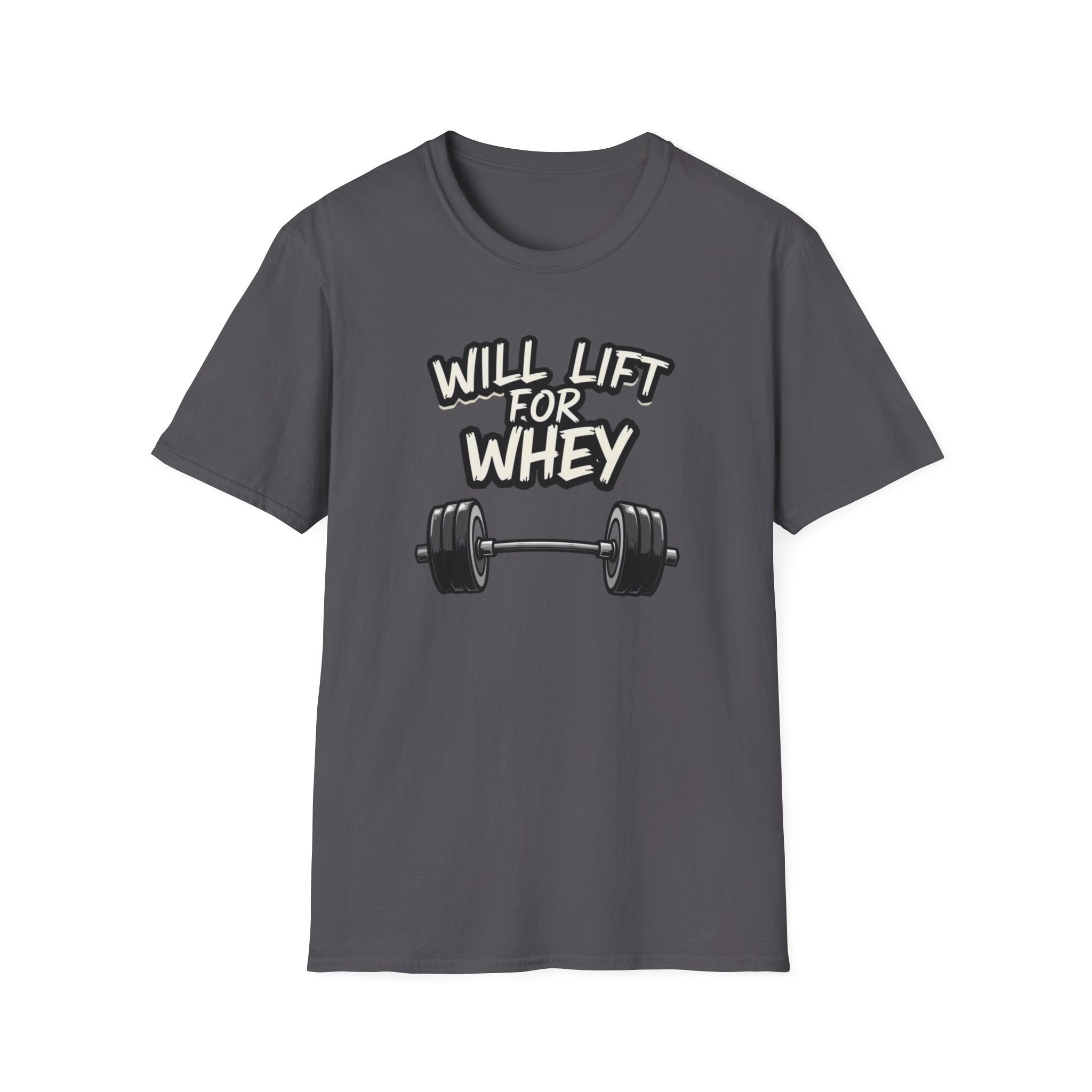 Will Lift for Whey – Monochrome Barbell Edition T-Shirt