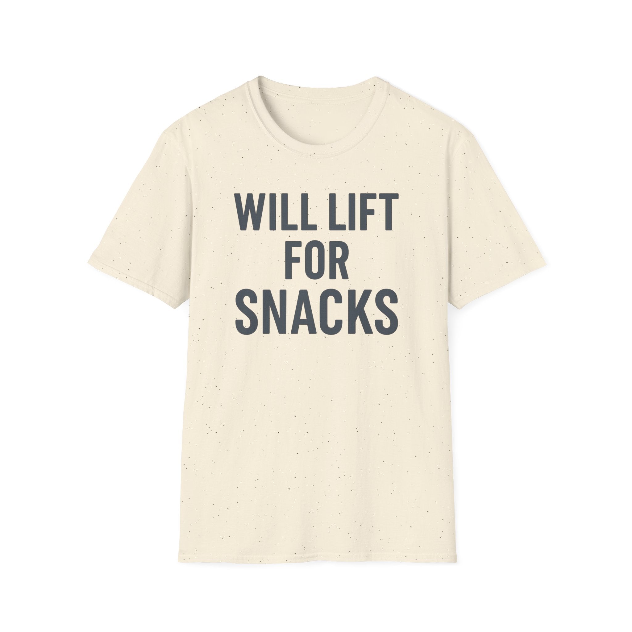 Will Lift for Snacks – Distressed Gym Humor Tshirt