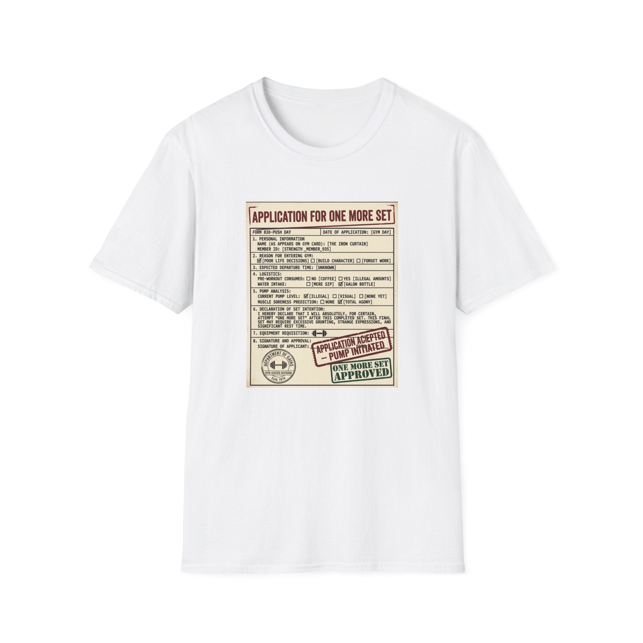 Application for one more set -  Push day T-Shirt